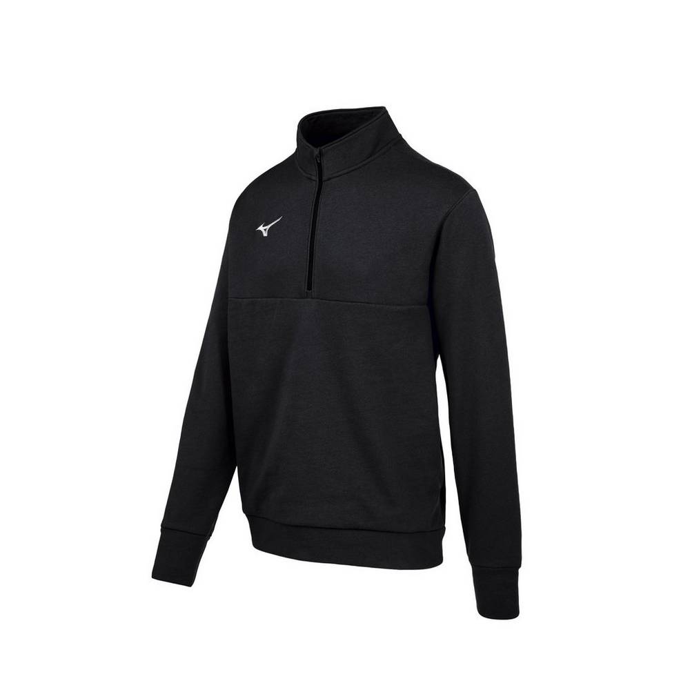 Mizuno MZ1 1/4 Zip Fleece - Erkek Pullover - Siyah Türkiye (UGQXMN-081)